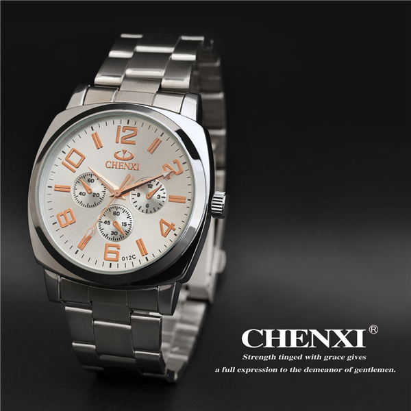 Your Logo Custom Watches Rose Gold Big Number Dial Watch Stainless Steel Band Watches Man