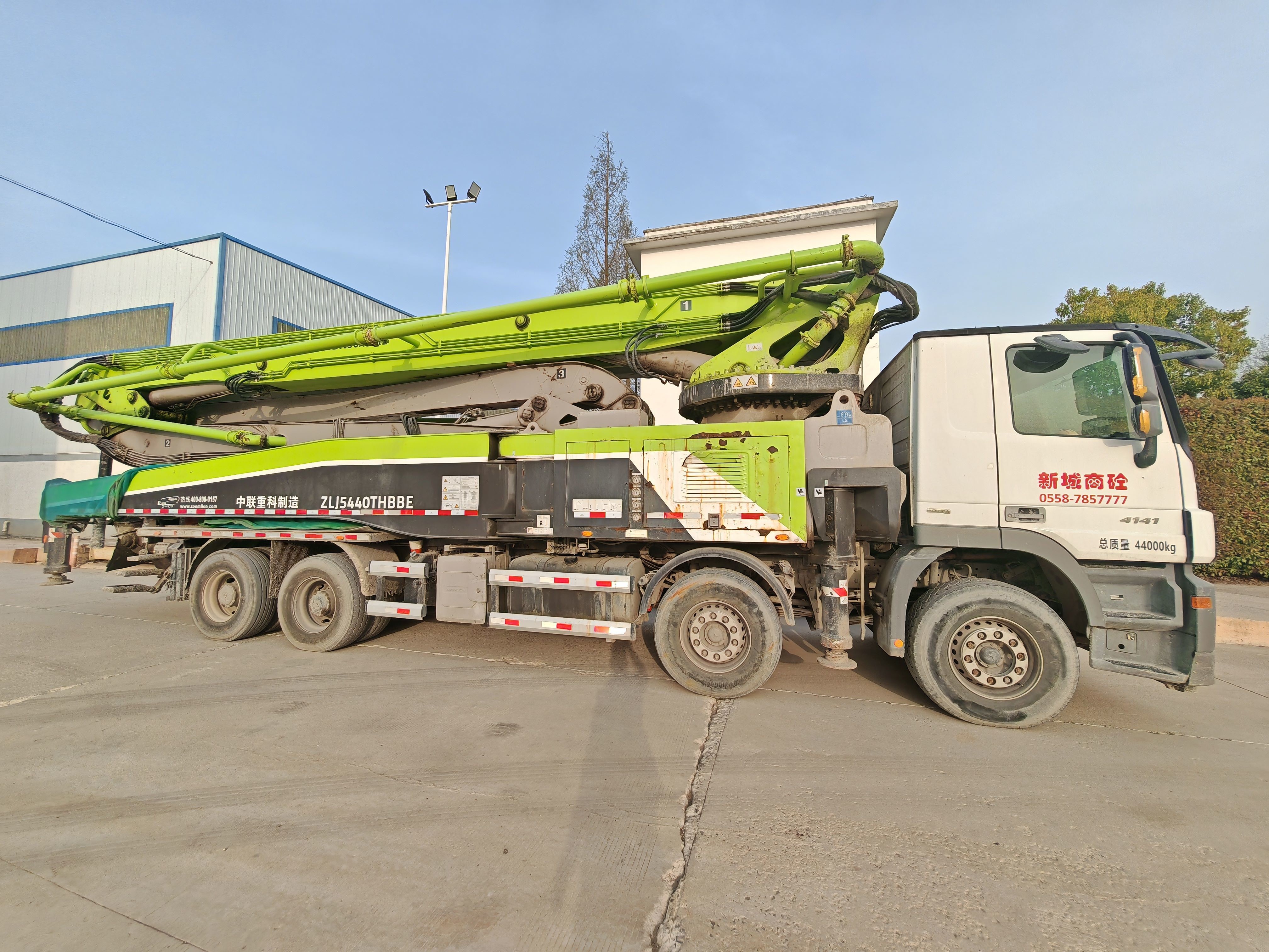 2019 56m Concrete Pump Truck with 4 Boom Sections in Original Condition