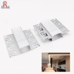 Wall Corner Aluminium LED Strip Light Profile 3mm Thickness Recessed