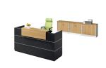 Black Wood Office Reception Table , Modern Reception Furniture Customized
