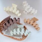 Matte Plastic Hair Accessories Claw Clips Solid Color Wavy Gripping Heat
