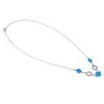 925 With Sterling Silver Blue Lab Opal Anthurium Bouquet Greek Pendant Fire Opal