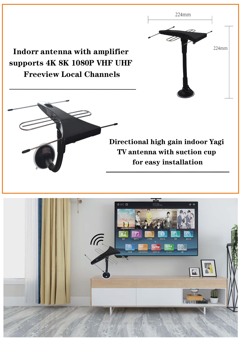 4K 25db Digital HDTV Antenna