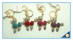 Novelty Custom Cartoon Dog Rhinestone Animal Key Ring Metal Charm Pendant Key