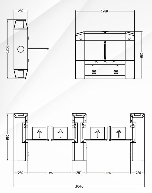 RFID High End Intelligent Swing Barrier Turnstile For Security Access Management Turboo