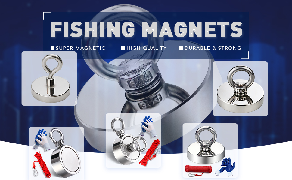 Power 500KG Pulling Force Neodymium Salvage Magnet for Metal Detecting in Rivers and Seas