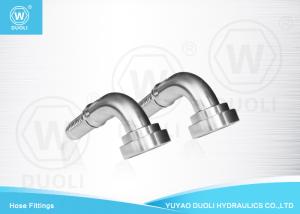 Quality Steel 90° Elbow Hydraulic Hose End Fittings SAE Flange Connector 9000 Psi wholesale