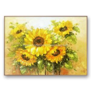 Quality Palette Knife Sunflower Oil Paintings Floral Wall Art Paintings For Bedroom wholesale