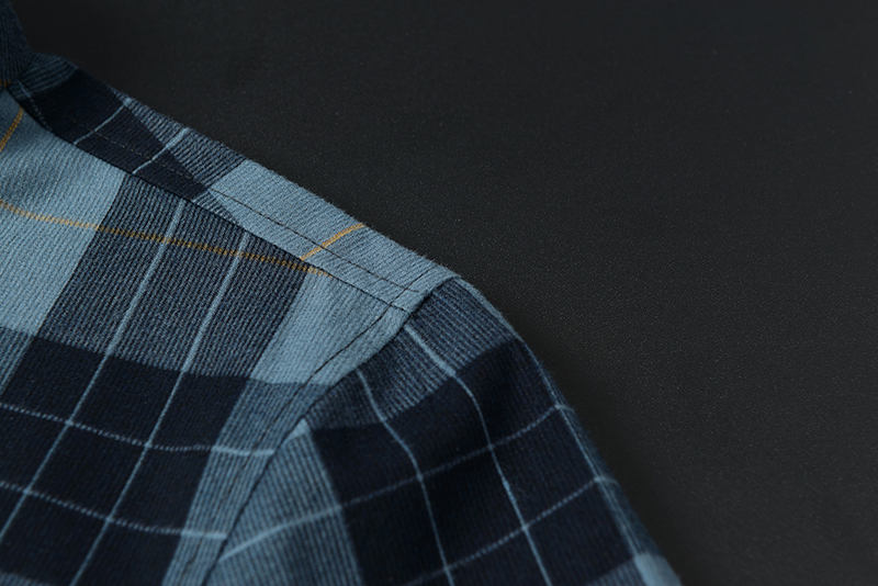 Knitted Broadcloth Plaid Shirts Polyester Viscose And Cotton Casual Shirt Long Sleeve For Man