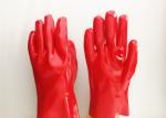 Long Sleeve PVC Coated Gloves Fully Dipping Silk Screen Logo Printing