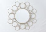 Modern Bedroom Rose Gold Floral Metal Wall Art Mirror