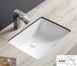 Stains Resistant Ada Bathroom Sink 17" Rectangular Undermount Bathroom Sink