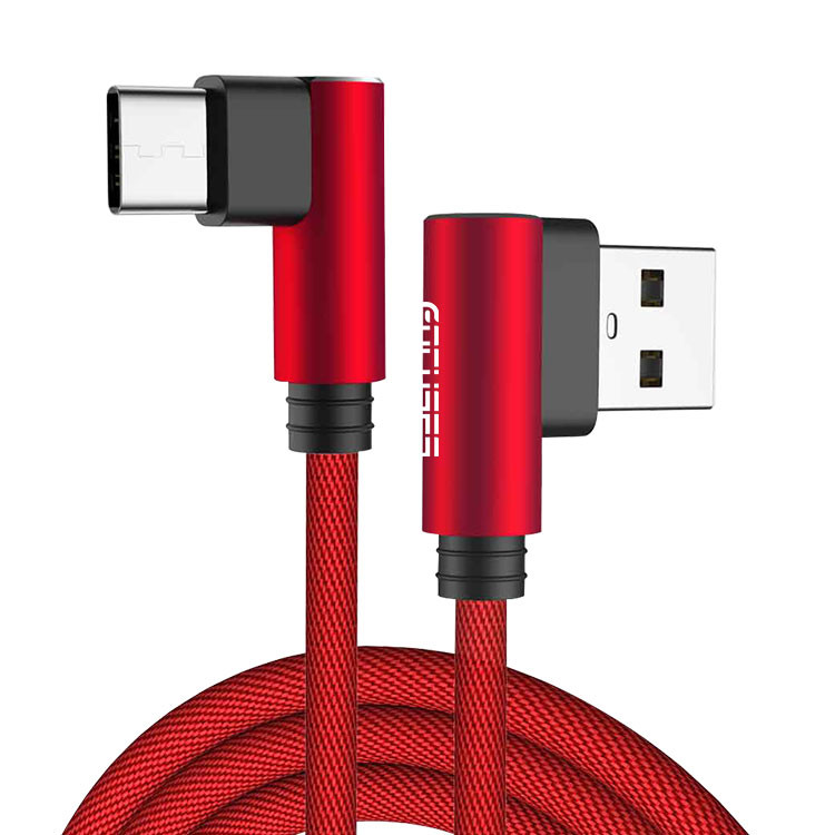 1m USB 2.0 Type C Cable Curve Port 90 Degree USB C Cable