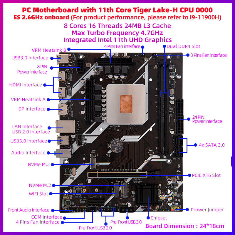 Motherboard PC Gaming ERYING Kit I9 Dengan CPU