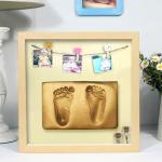 Square Baby Photo Frames , Baby Hand And Footprint Box Photo Frames