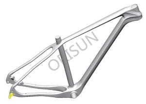 Quality Matte Black Hardtail Carbon Bike Frame 142 X 12 Mm Thru - Axle Dropout wholesale