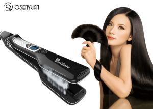 Quality Portable Home Hair Straightener , Electric Ion Titanium Ceramic Flat Iron Hair Steam Brush wholesale