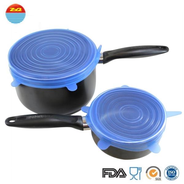 6 Pack Food Storage Covers Fancy Reusable Certificate Food Grade Silicone Lid