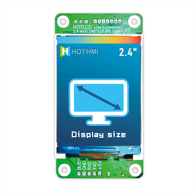 White LED 2.4 Inch 240x320 UART TFT Display With Resistive Touch