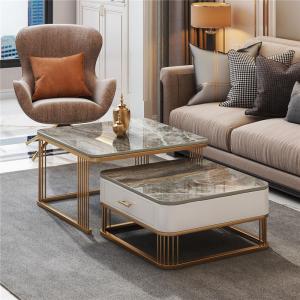 Quality SEDIA White Square Marble Top Coffee Table For Apartment wholesale