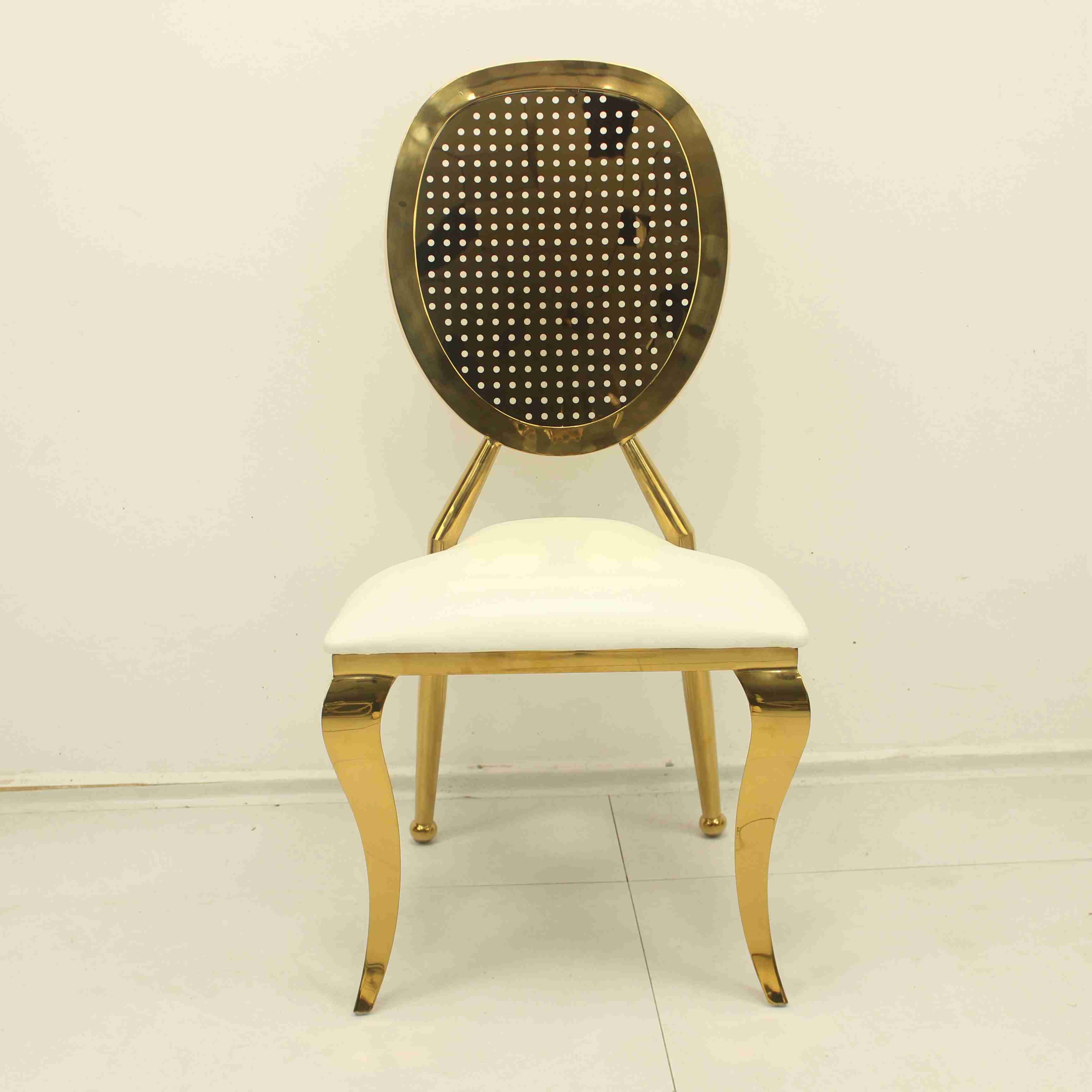 Luxury Golden Stainless Steel Frame Guest Chair Throne Hotel Dining Fabric Wedding Chair