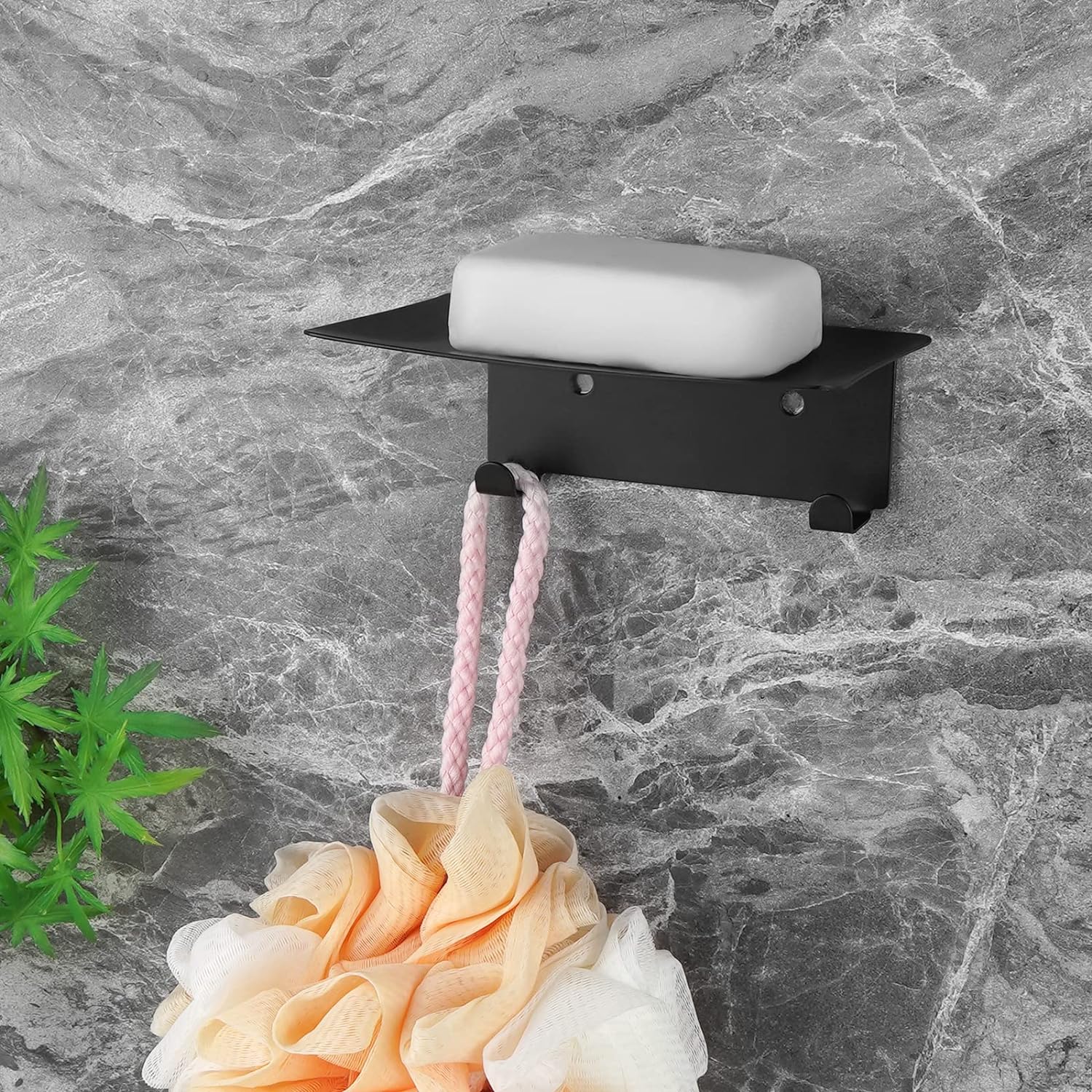 Soap Holder for Bathroom Wall Mounted 4 Slot Self-Adhesive Soap Dish for Shower