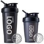 Custom Logo 400ml 600ml Black Large Sports Fitness Protein Powder Shaker Bottles