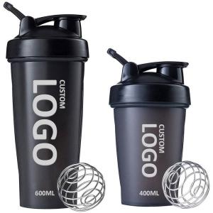 Quality Custom Logo 400ml 600ml Black Large Sports Fitness Protein Powder Shaker Bottles With Capacity Measuring Line wholesale