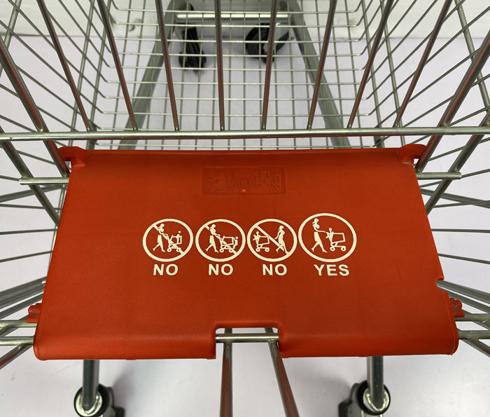 Zinc Carbon Steel Q195 Shop Shopping Trolley 80L European Style