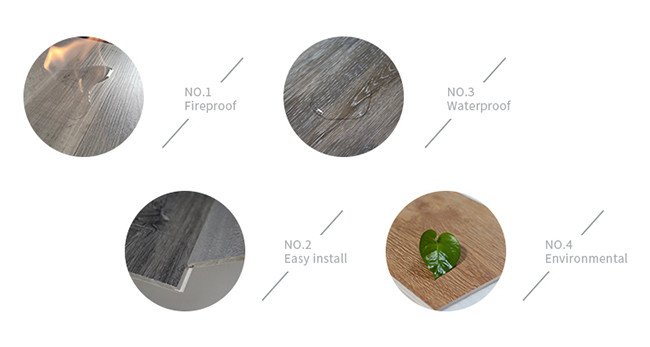 0.7mm Wear Layer 4.0mm Commercial Spc Vinyl Flooring Anti Skid Locking System