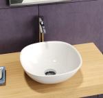 Home Hotel Counter Top Bathroom Basin Seamless Stone Bowl Sink
