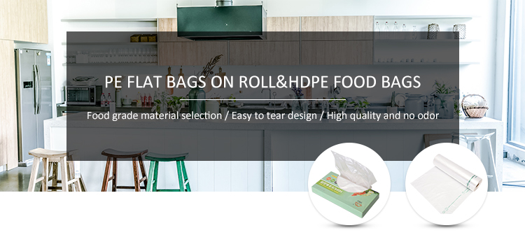 HDPE Fruit And Veg Bags On A Roll For Bakery Snack Grocery Bags 5-40 Mic Thickness