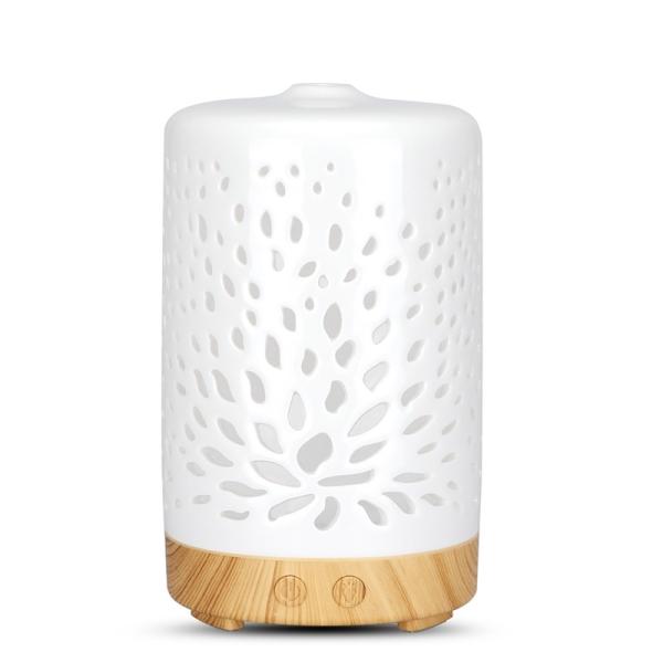 Cheap Flower Type Hollow Craft Ceramic Ultrasonic Essential Oil Diffuser for sale