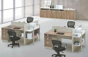 Quality modern 2 seater office wooden staff workstation desk furniture in warehouse wholesale