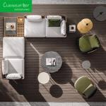 Waterproof Cushions Garden Sofa Set Teak Wood Furniture with Cushion Comfortable