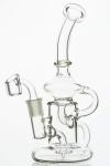 5mm Glass Water Pipe Bongs Perc Recycler Rig Dual Arm Showerhead