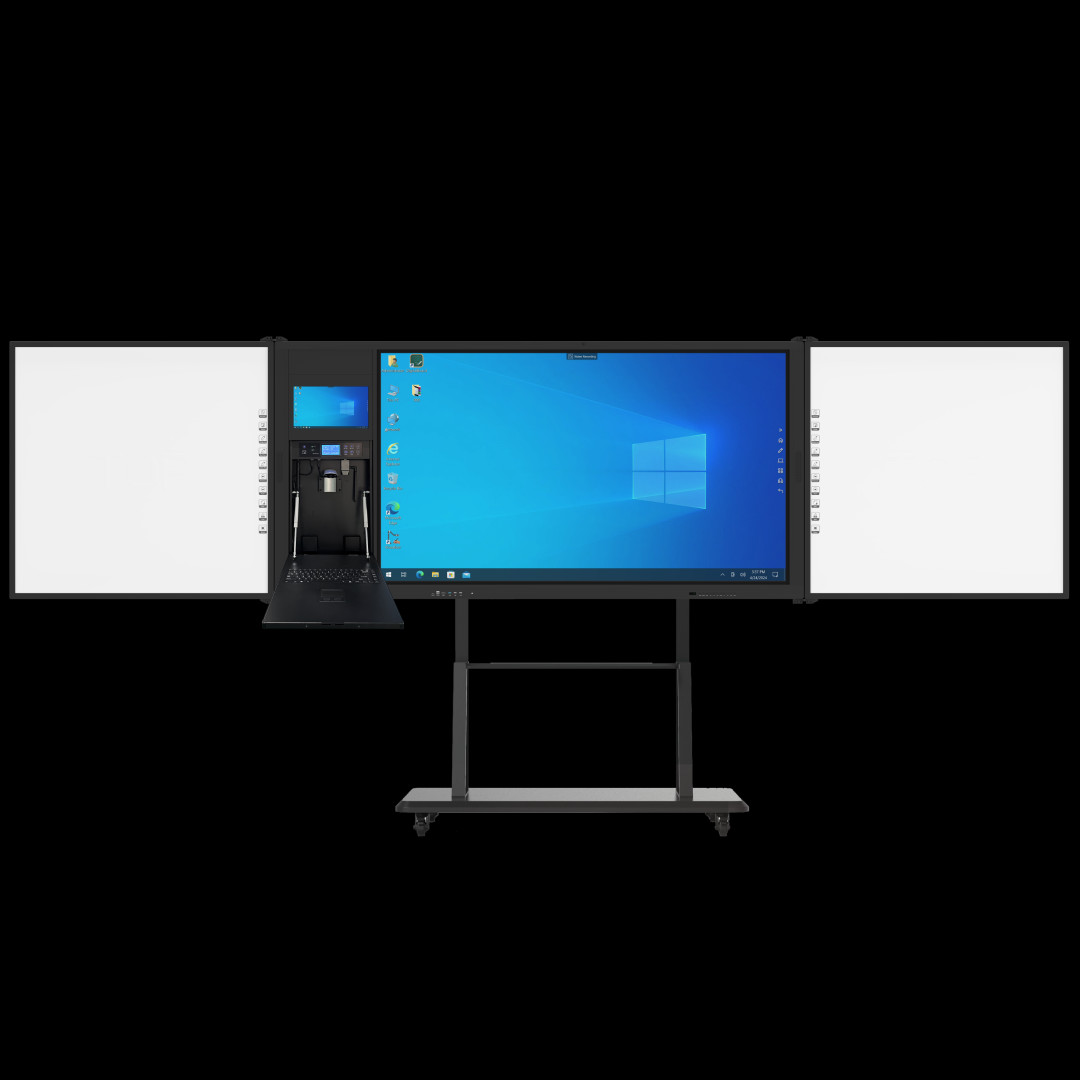 75inch Lockable Recoardable Interconnected Blackboard Recordable Portable Smart Whiteboard Interactive Flat Panel Display All In One