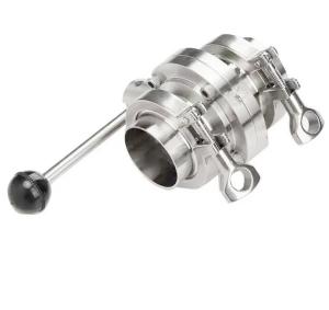 Quality Stainless Steel Hand Operated Butterfly Valve , Tri Clamp Ferrule Complete Set wholesale