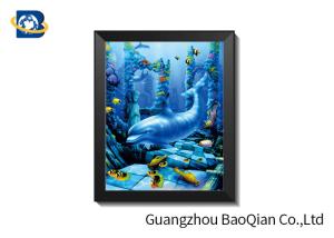 Quality High Definition 3D 5D Lenticular Dolphin Pictures With Black PS Frame wholesale