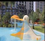 Fiberglass Kids Water Slide Cute Cat Duck Rabbit Mini Water Slide Anti UV