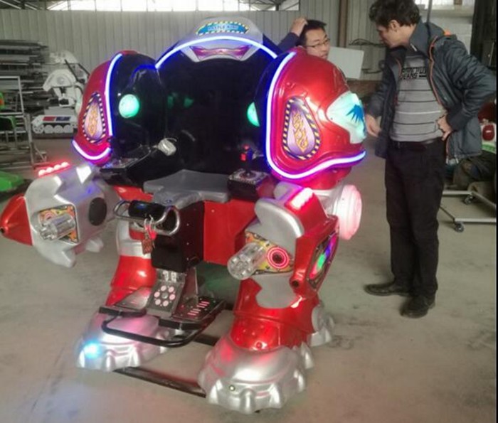 Walking Robot Shape Kiddie Bumper Cars Customized Color For Shopping Mall
