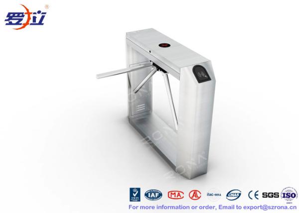 Fingerprint Reader Tripod Turnstile Gate , Full Automatic 304 Stainless Steel