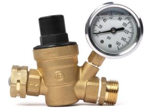 Quality 3/4&quot; RV Lead Free Brass Water Pressure Regulator With Pressure Gauge garden using wholesale
