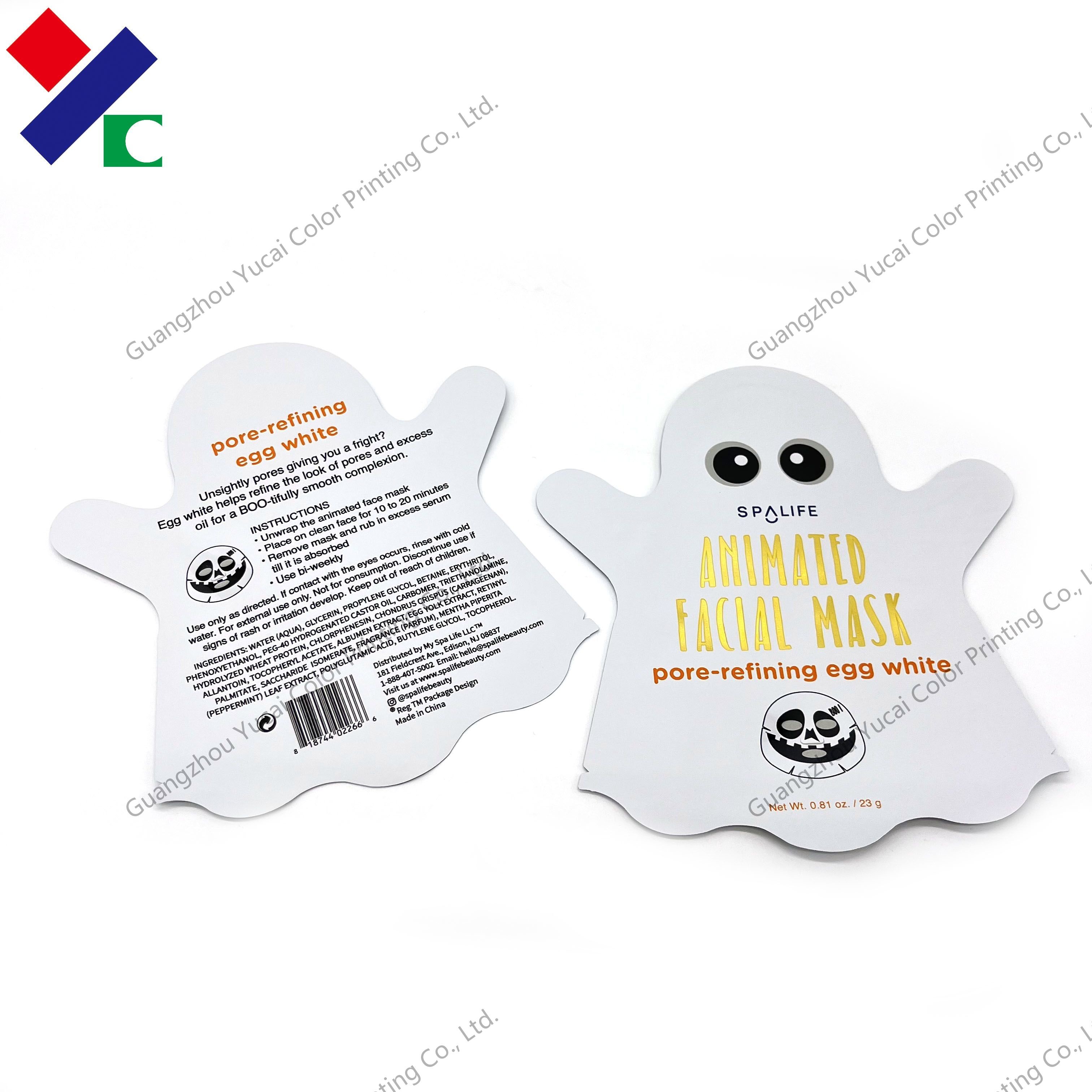 Flexible Packaging Three Side Seal Pouch Special Shaped Facial Mask Bag
