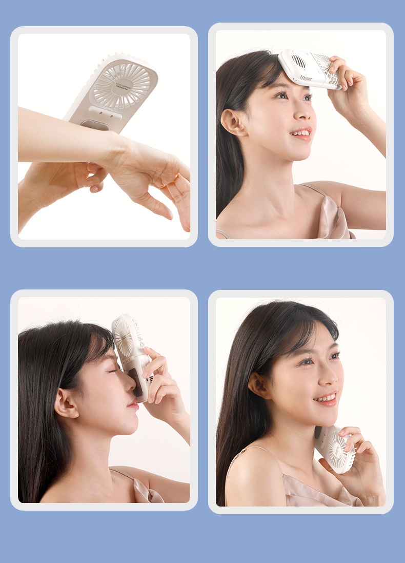2000mAh USB Rechargeable Handheld Fan for Portable Air Cooling and Neck Wearable Design