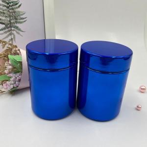 Quality 2oz 6oz 8oz 10oz 16oz 20oz Electroplated Metal Blue HDPE Bottle Manufacturers Plastic Powder Containers for Packing Whey Protein wholesale