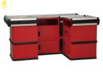 Red Commercial Checkout Counters , Aluminum Alloy Seal Cashier Checkout Counter