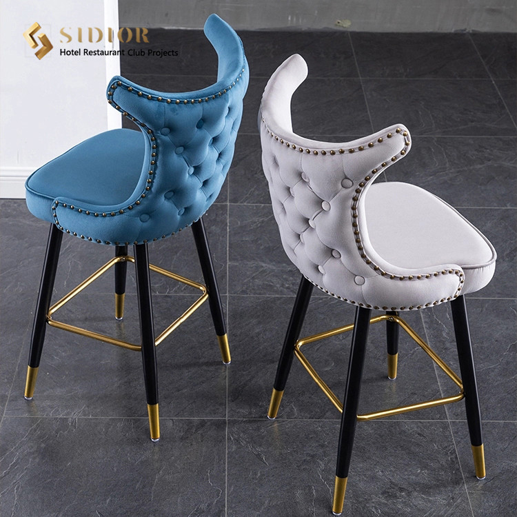 Hotel Bar Chair, Club Bar Stool, High Chair, Stool Chair, Restaurant Chair, PU Leather Upholstery, High Density Foam