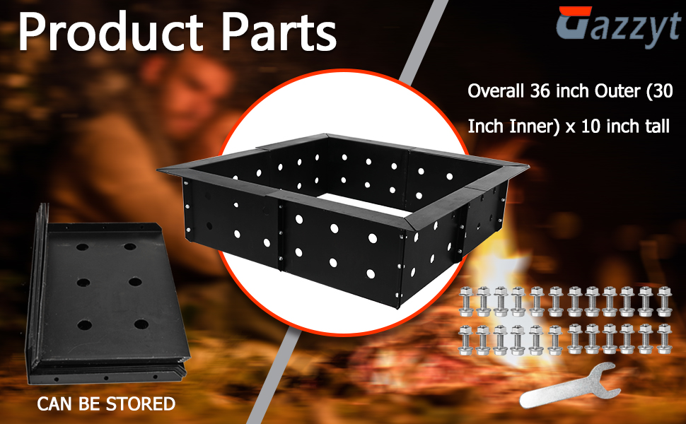 32 Inch Heavy Duty Steel Fire Pit Insert for Outdoor Patio Backyard DIY Campfire