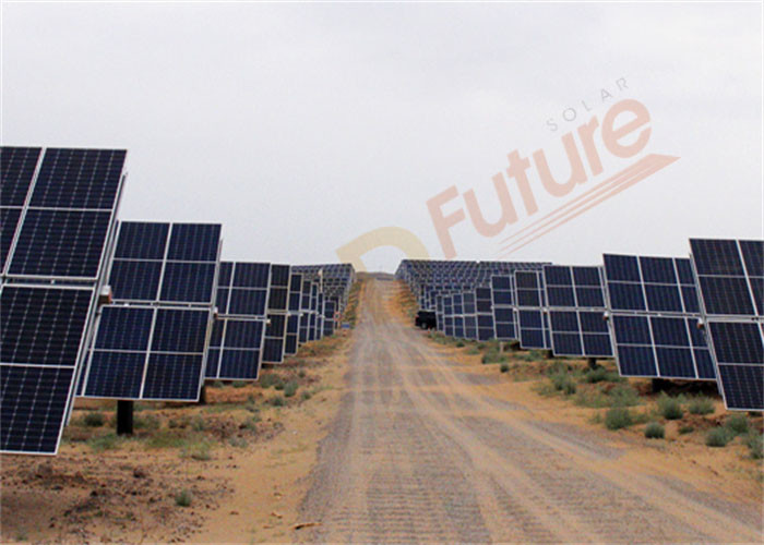 1000V 1500V Flat Single Axis Solar Tracker Set Night Reset Function